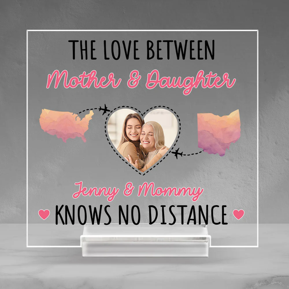 The Love Between Mother And Daughter - Personalized Custom Acrylic Plaque With Base - Image 2