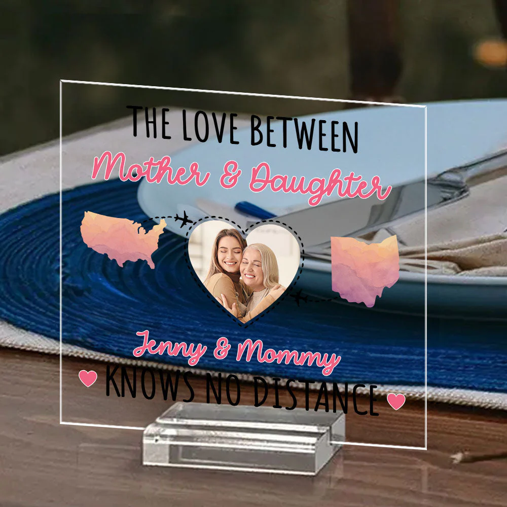 The Love Between Mother And Daughter - Personalized Custom Acrylic Plaque With Base - Image 3