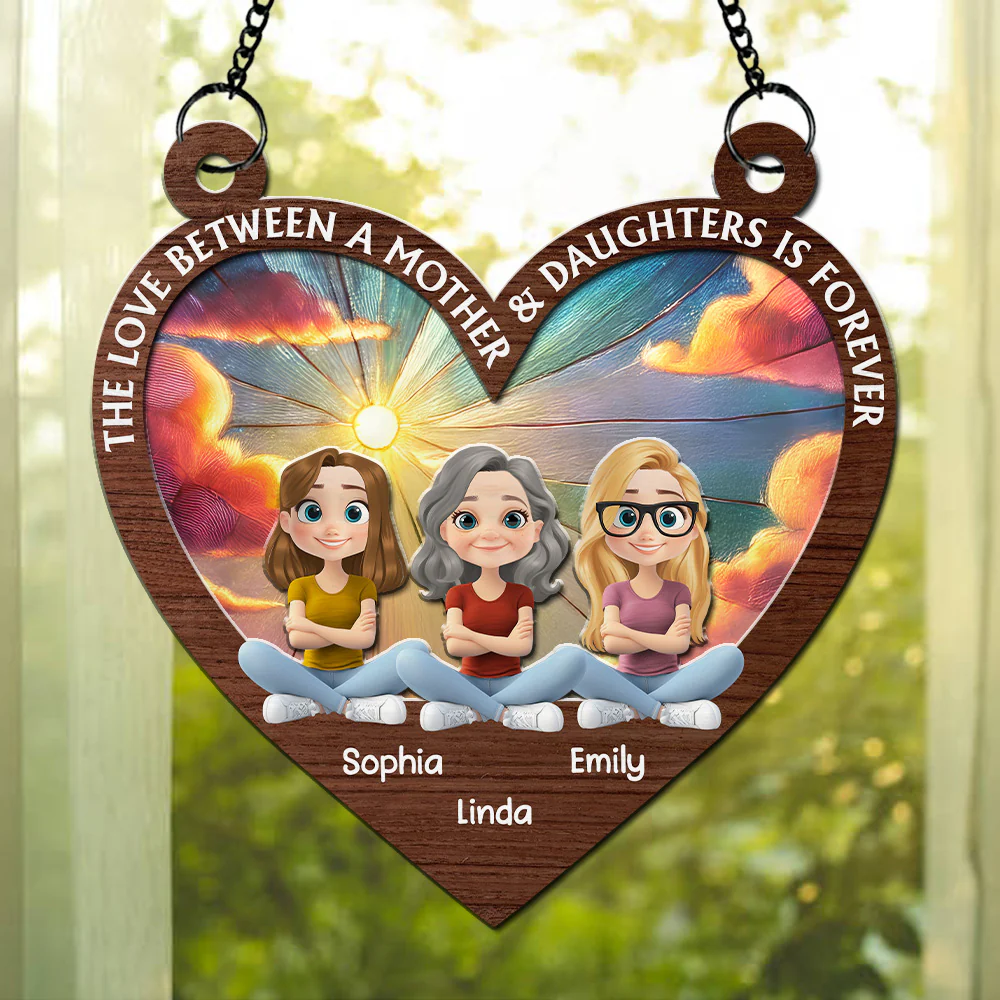 The Love Between Mother And Daughter - Personalized Custom Suncatcher - Image 2
