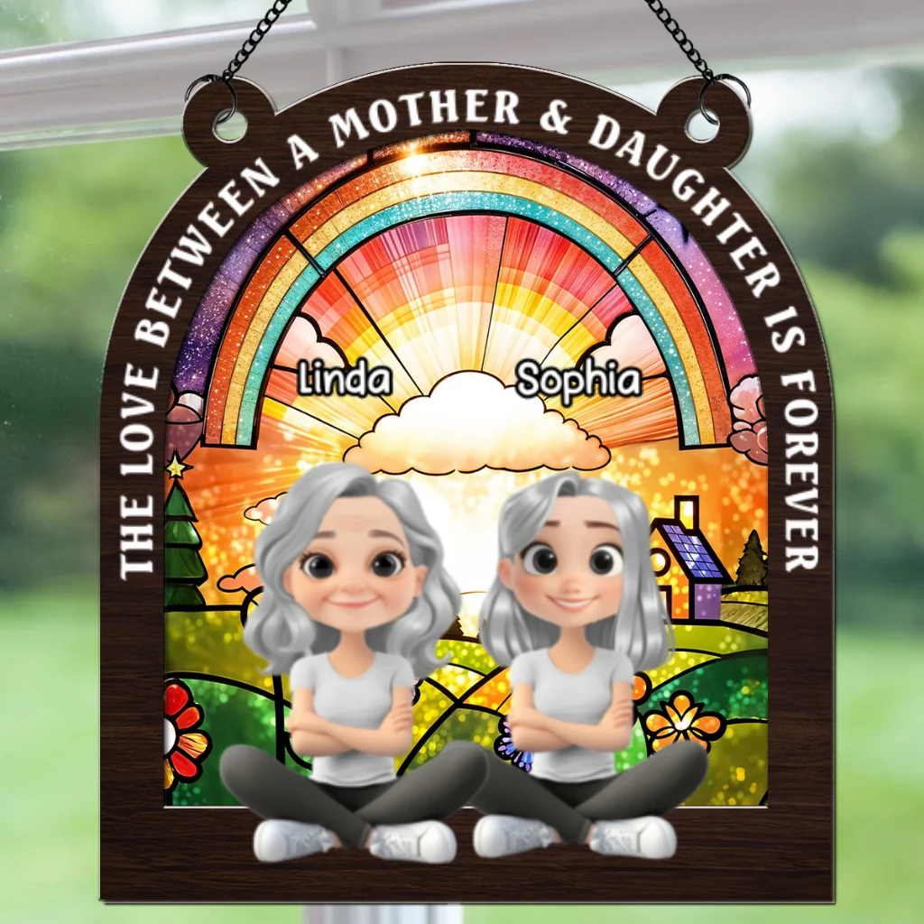 The Love Between Mother And Daughters - Personalized Custom Suncatcher - Image 5