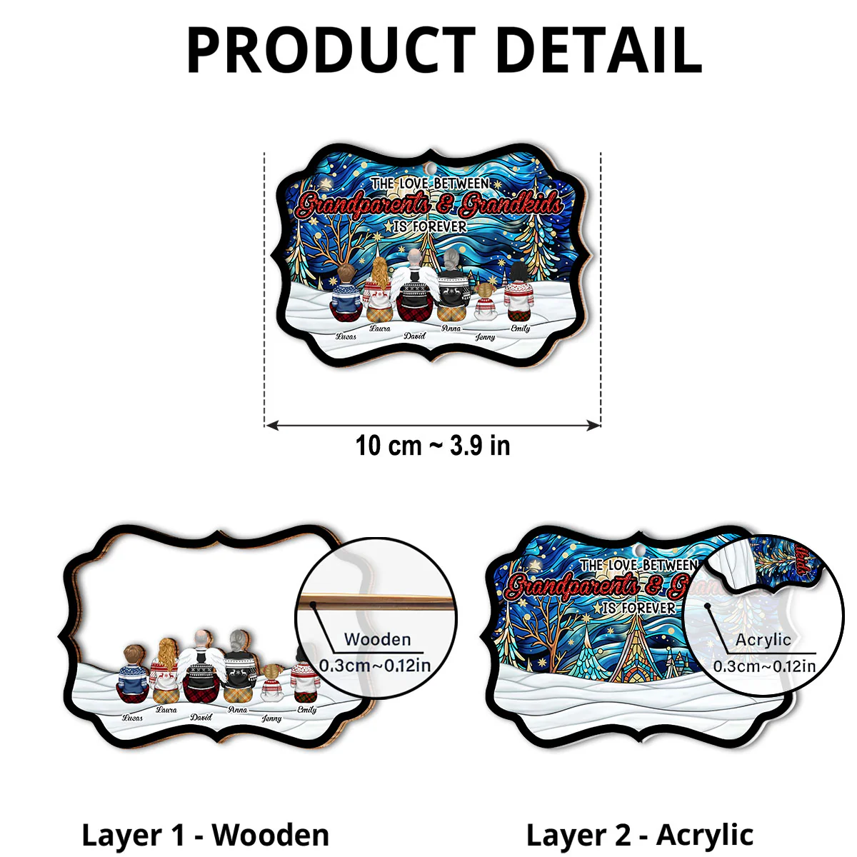 The Love Between - Personalized Custom Suncatcher Ornament - Image 5