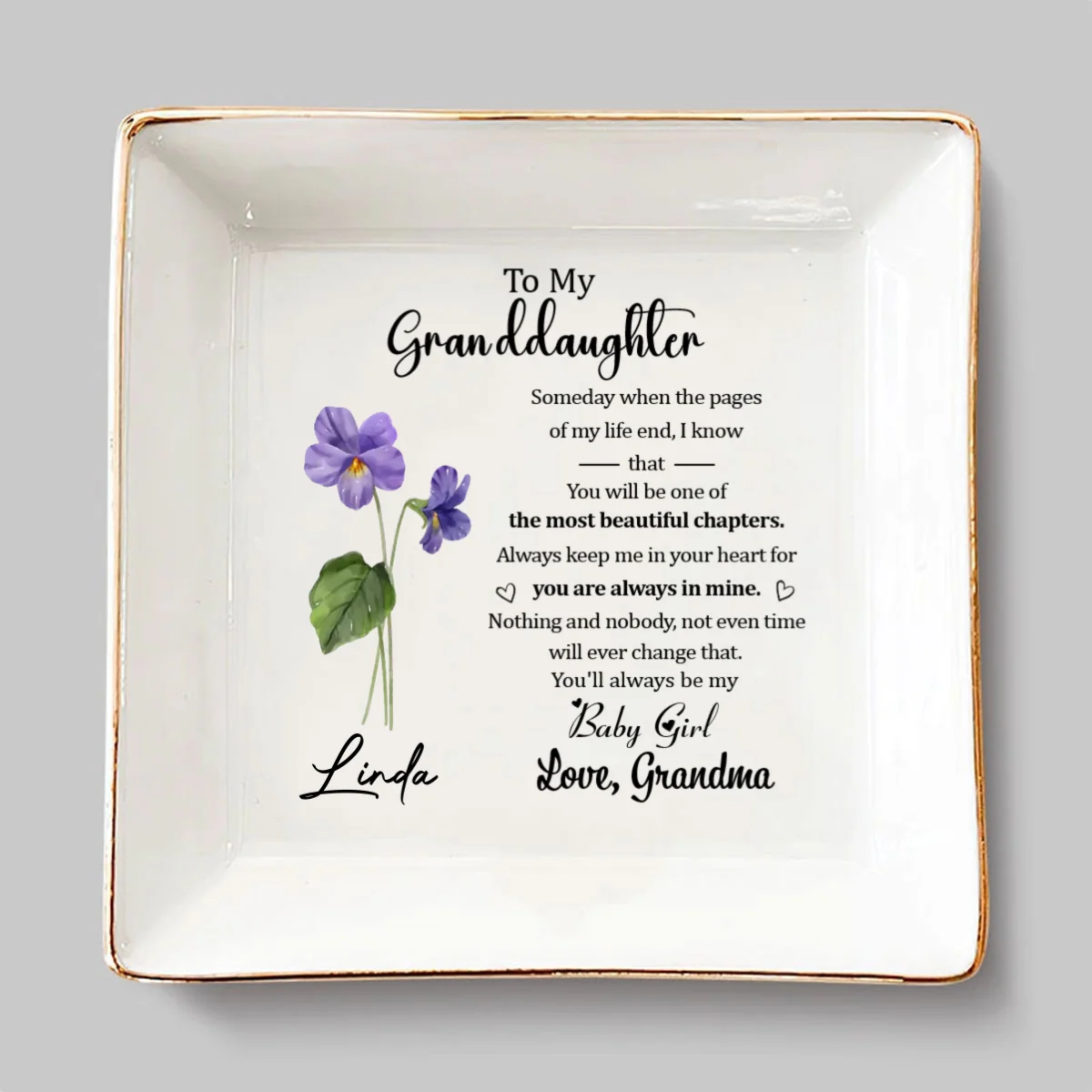 The Love From Grandma Will Never Fade - Personalized Custom Jewelry Dish - Image 7
