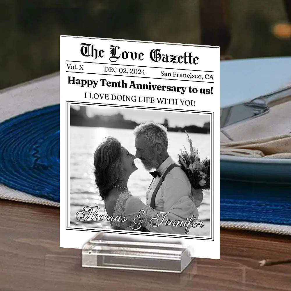 The Love Gazette - Personalized Custom Acrylic Plaque With Base - Image 3