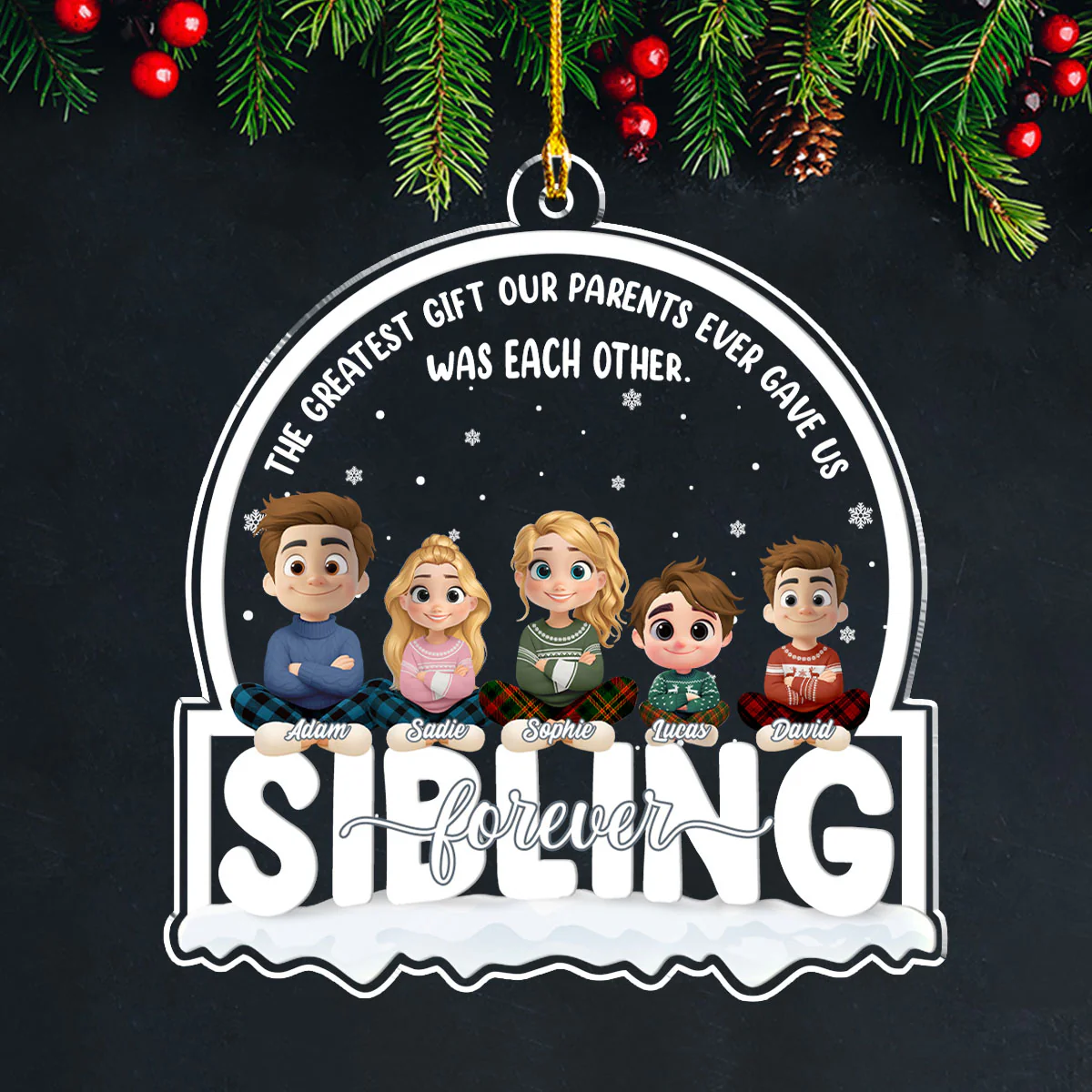 The Love of Family - Personalized Custom Acrylic Ornament - Image 2