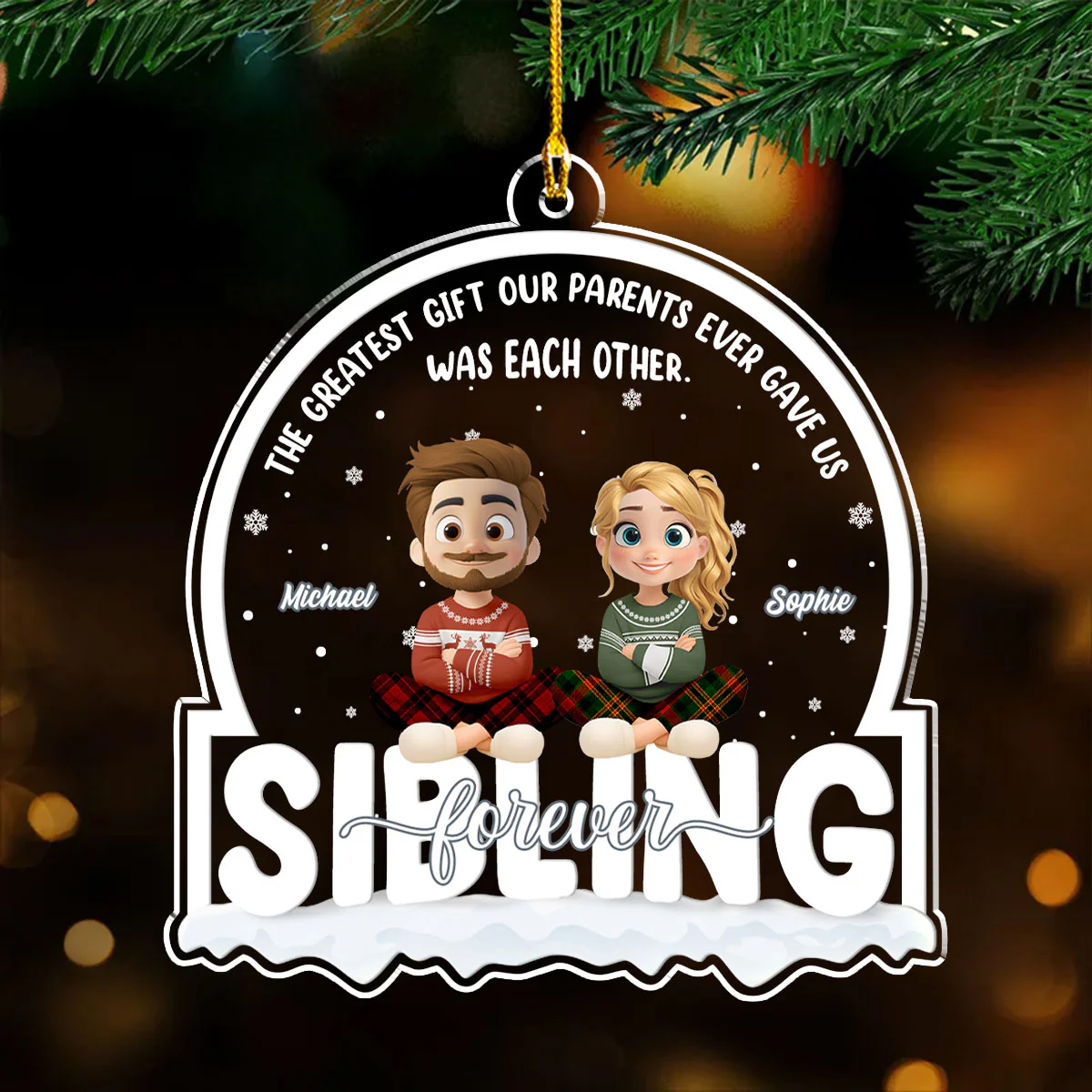 The Love of Family - Personalized Custom Acrylic Ornament - Image 3