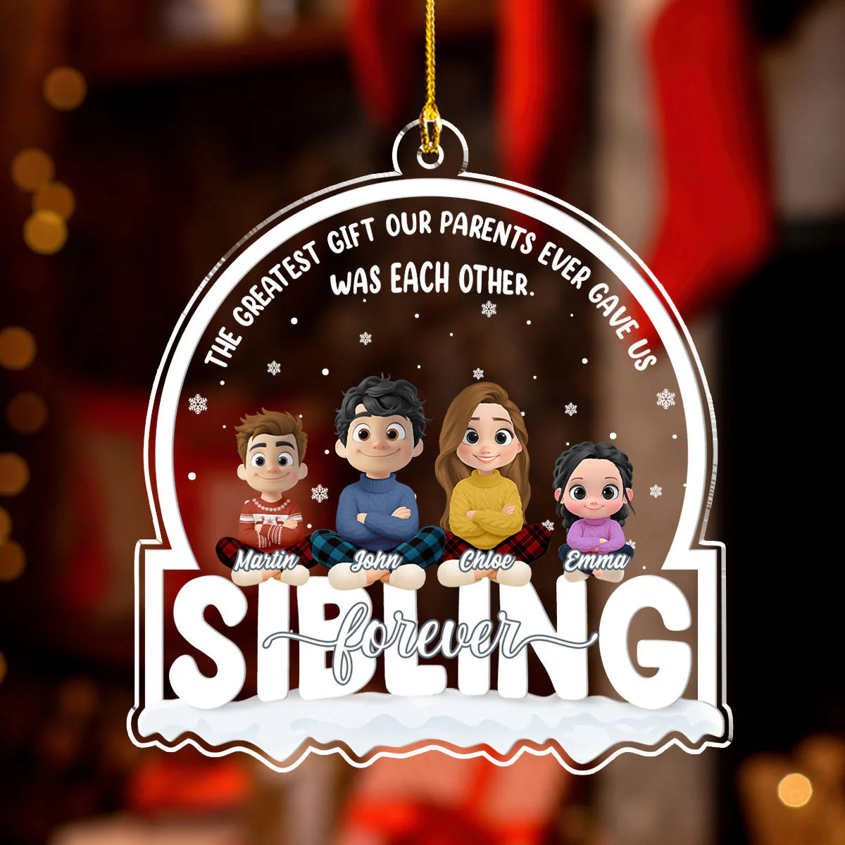 The Love of Family - Personalized Custom Acrylic Ornament - Image 4