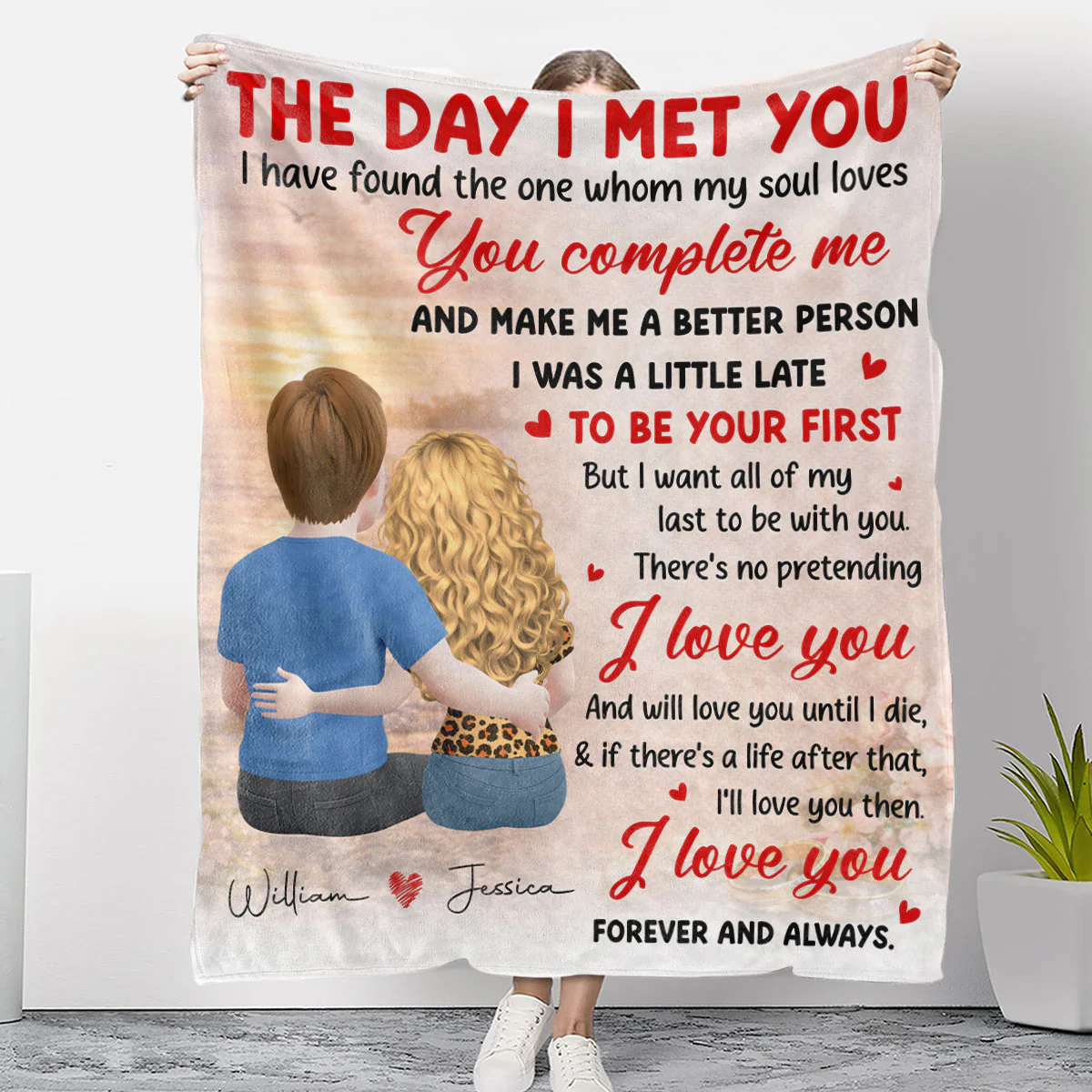 The Love That Found Me - Personalized Custom Fleece Blanket