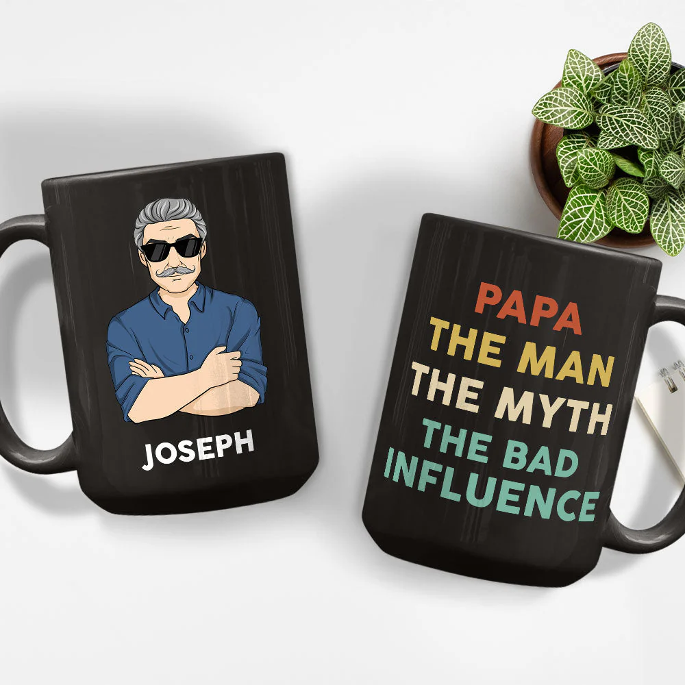 The Man The Myth The Bad Influence - Personalized Custom Coffee Mug - Image 5