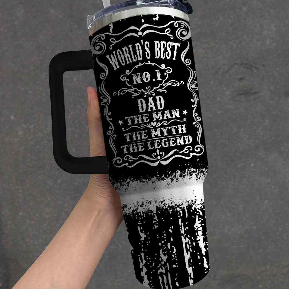 The Man, The Myth, The Legend- Personalized Custom Engraved 40oz Tumbler With Handle - Image 2