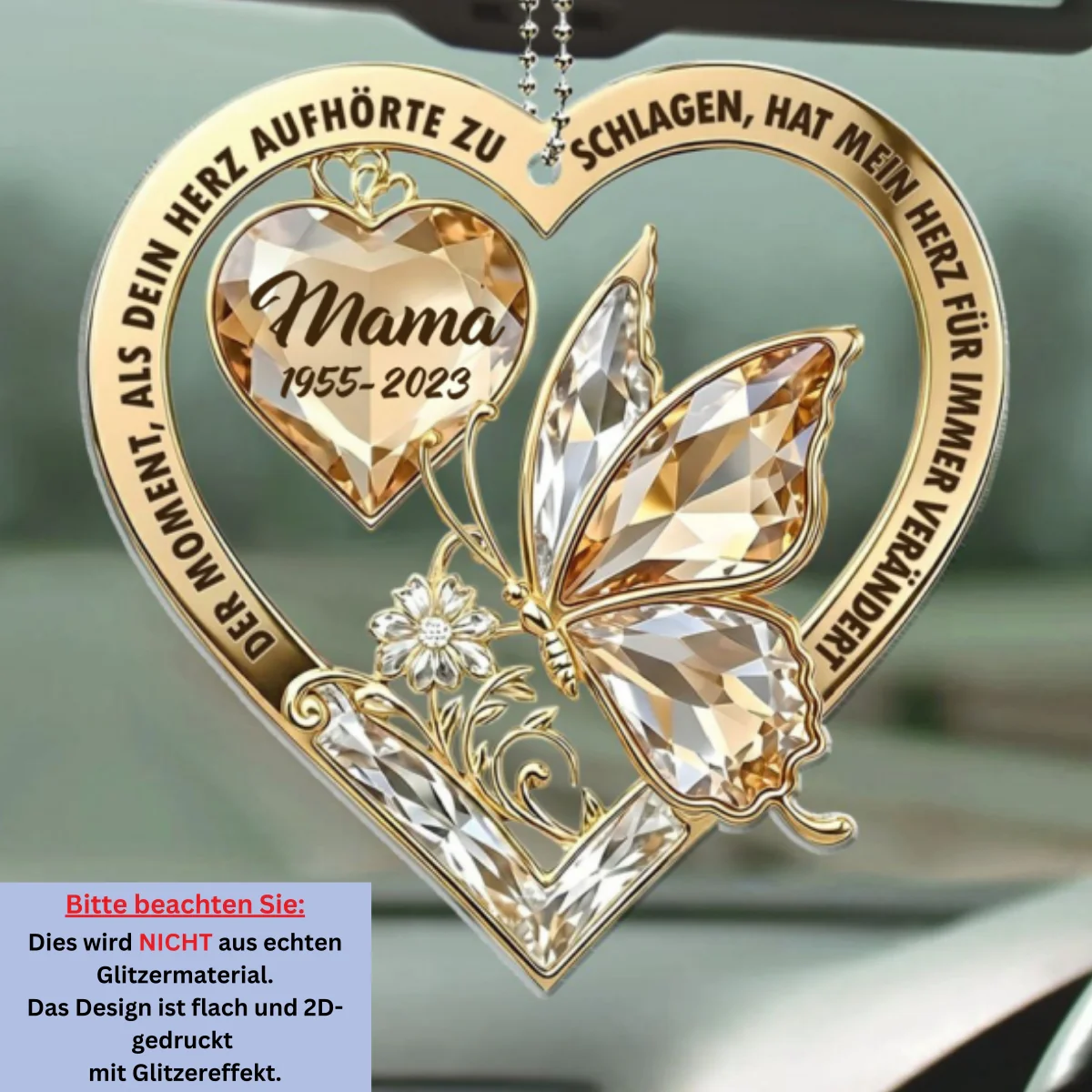 The Moment My Heart Changed Forever German - Personalized Custom Car Ornament - Image 5