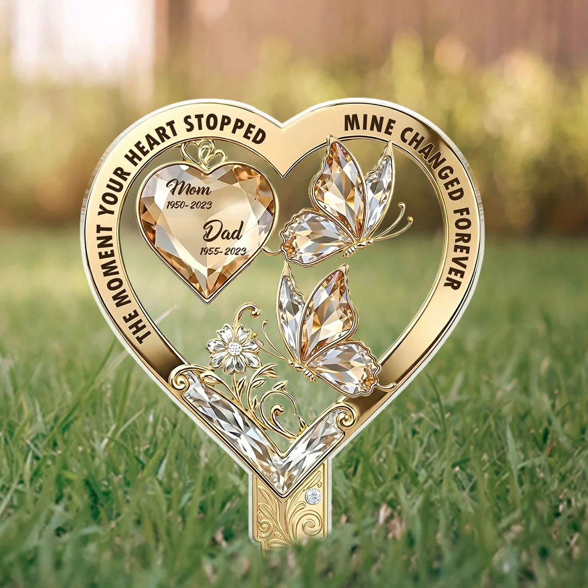 The Moment My Heart Changed Forever - Personalized Custom Acrylic Garden Stake - Image 4