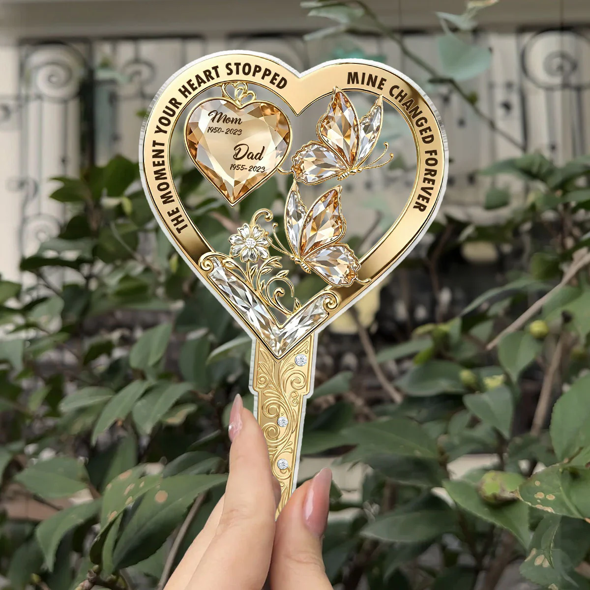 The Moment My Heart Changed Forever - Personalized Custom Acrylic Garden Stake - Image 5