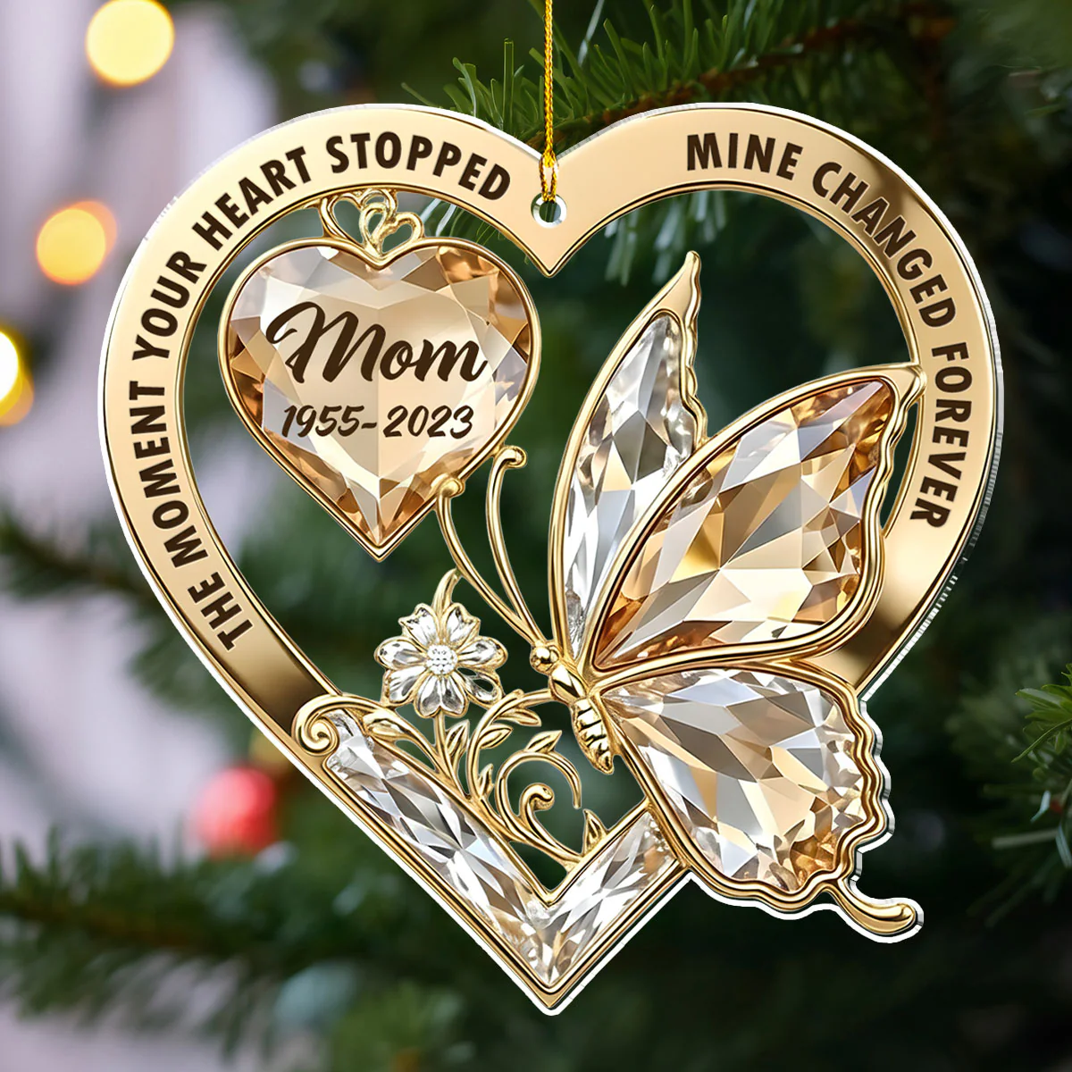 The Moment My Heart Changed Forever - Personalized Custom Acrylic Ornament - Image 4