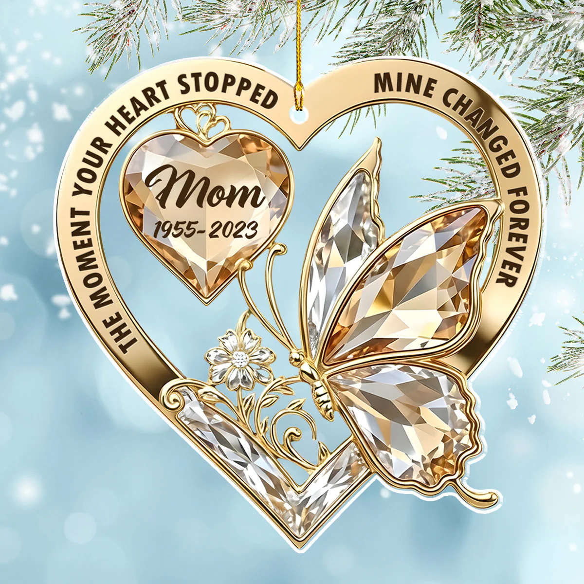 The Moment My Heart Changed Forever - Personalized Custom Acrylic Ornament - Image 5