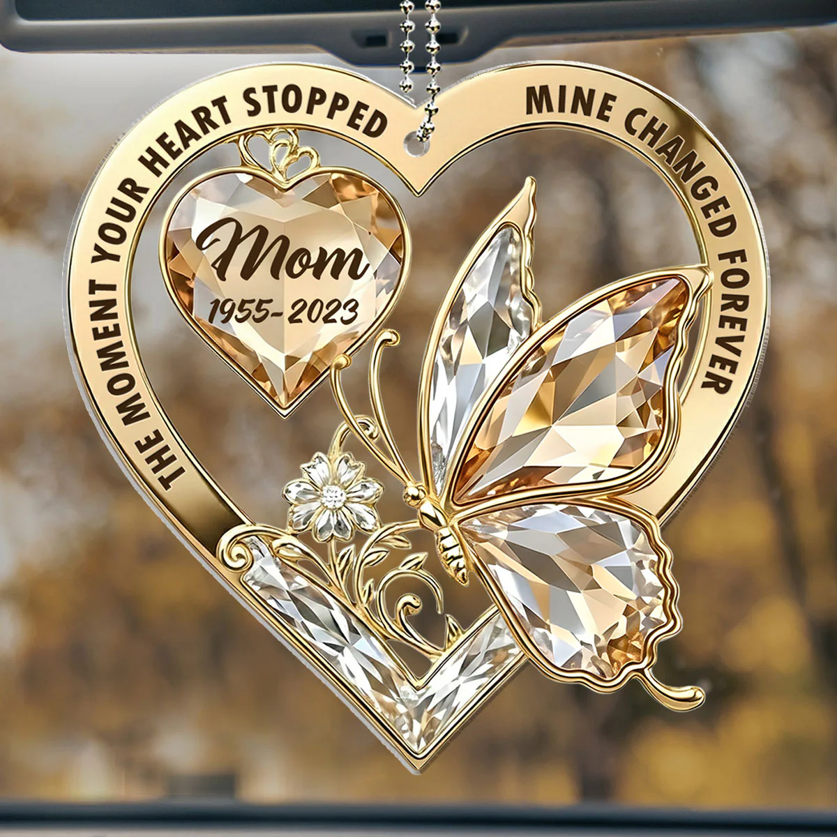 The Moment My Heart Changed Forever - Personalized Custom Car Ornament - Image 4