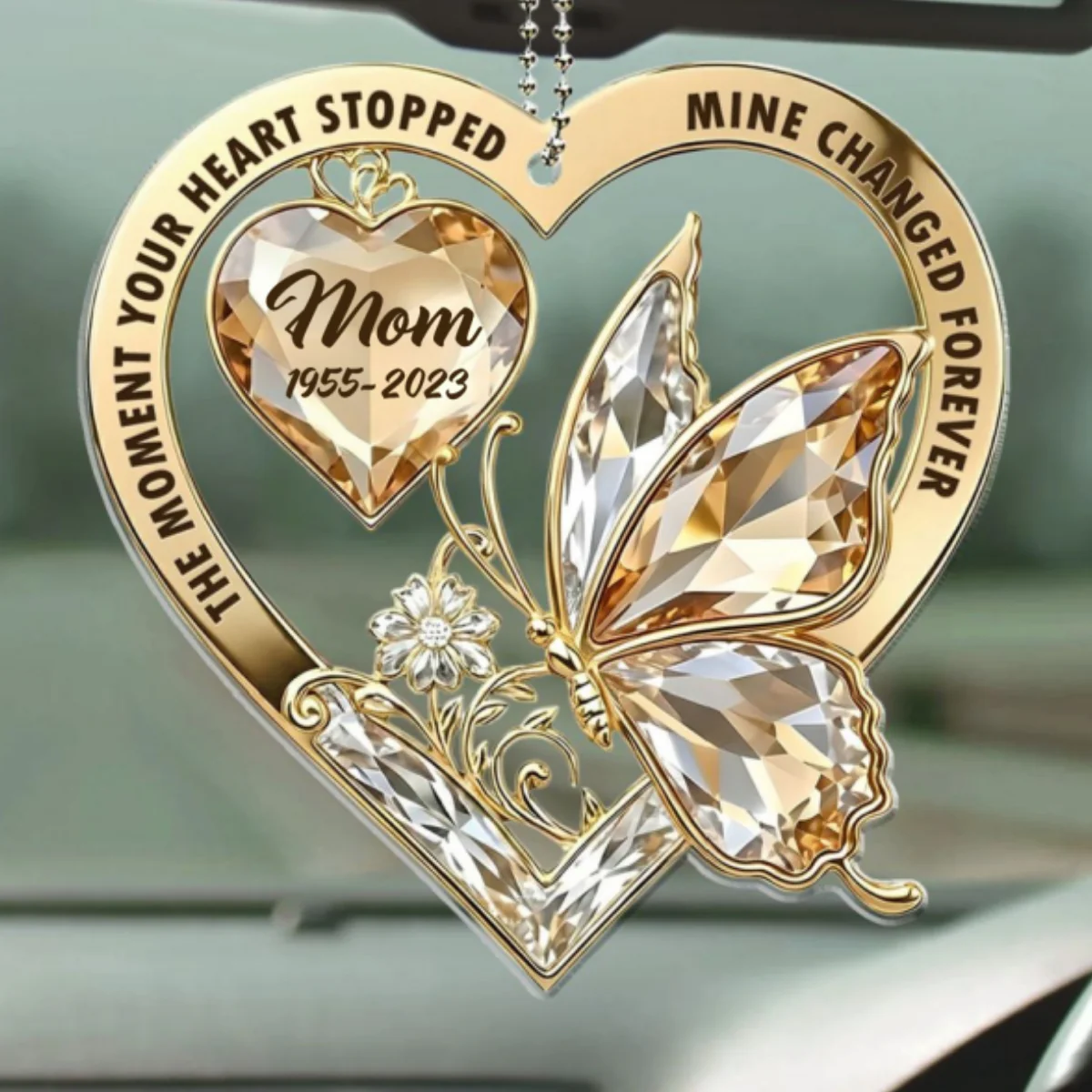 The Moment My Heart Changed Forever - Personalized Custom Car Ornament - Image 5
