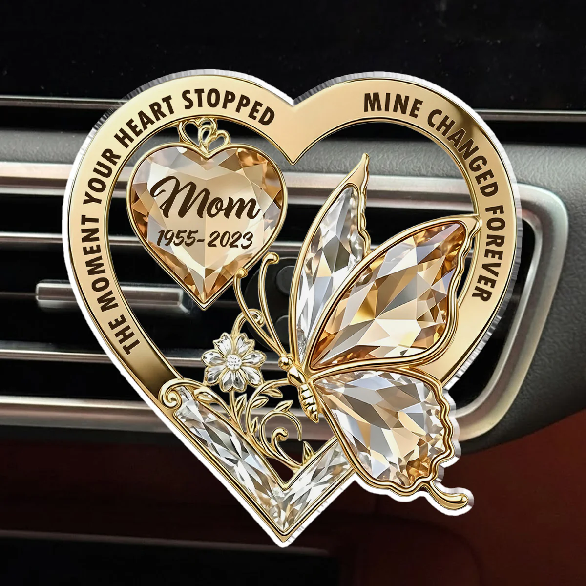 The Moment My Heart Changed Forever - Personalized Custom Car Vent Clip