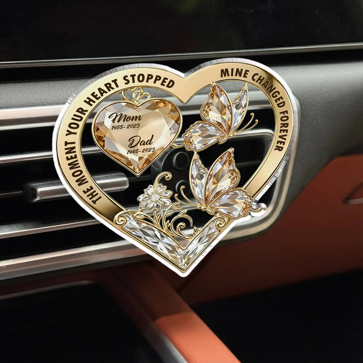 The Moment My Heart Changed Forever - Personalized Custom Car Vent Clip - Image 5