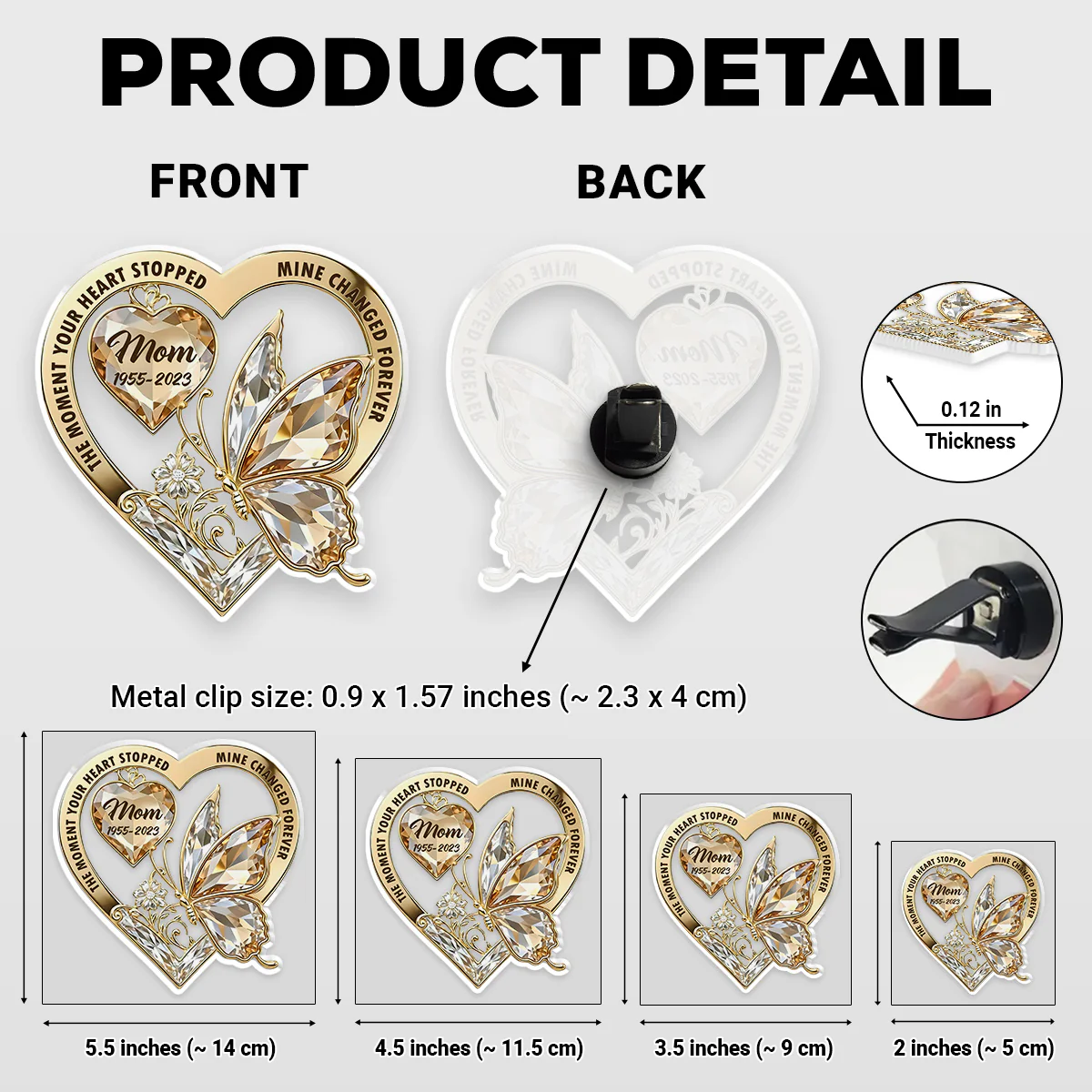 The Moment My Heart Changed Forever - Personalized Custom Car Vent Clip - Image 6
