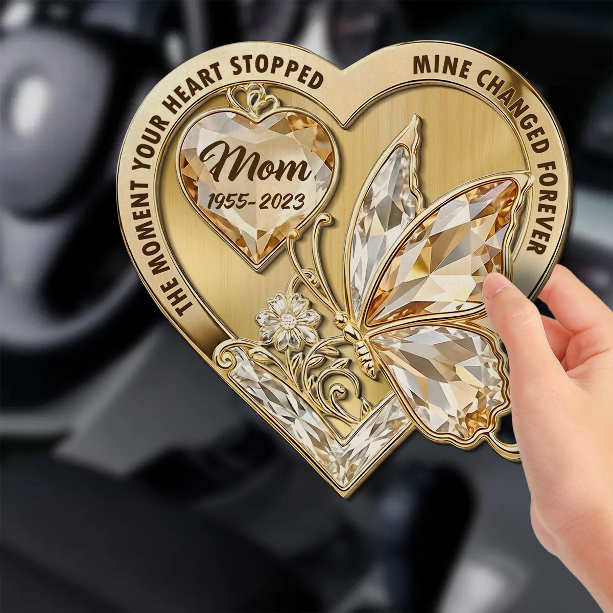 The Moment My Heart Changed Forever - Personalized Custom Car Visor Clip - Image 3