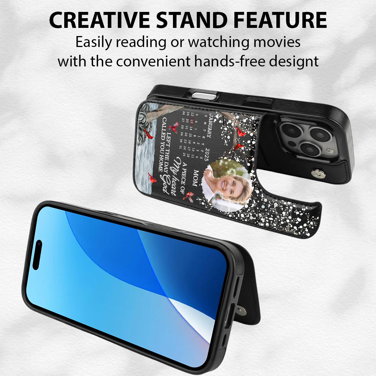 The Moment My Heart Changed Forever - Personalized Custom Leather Phone Case - Image 6