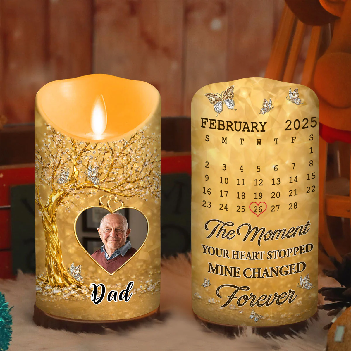 The Moment My Heart Changed Forever - Personalized Custom LED Candle - Image 5