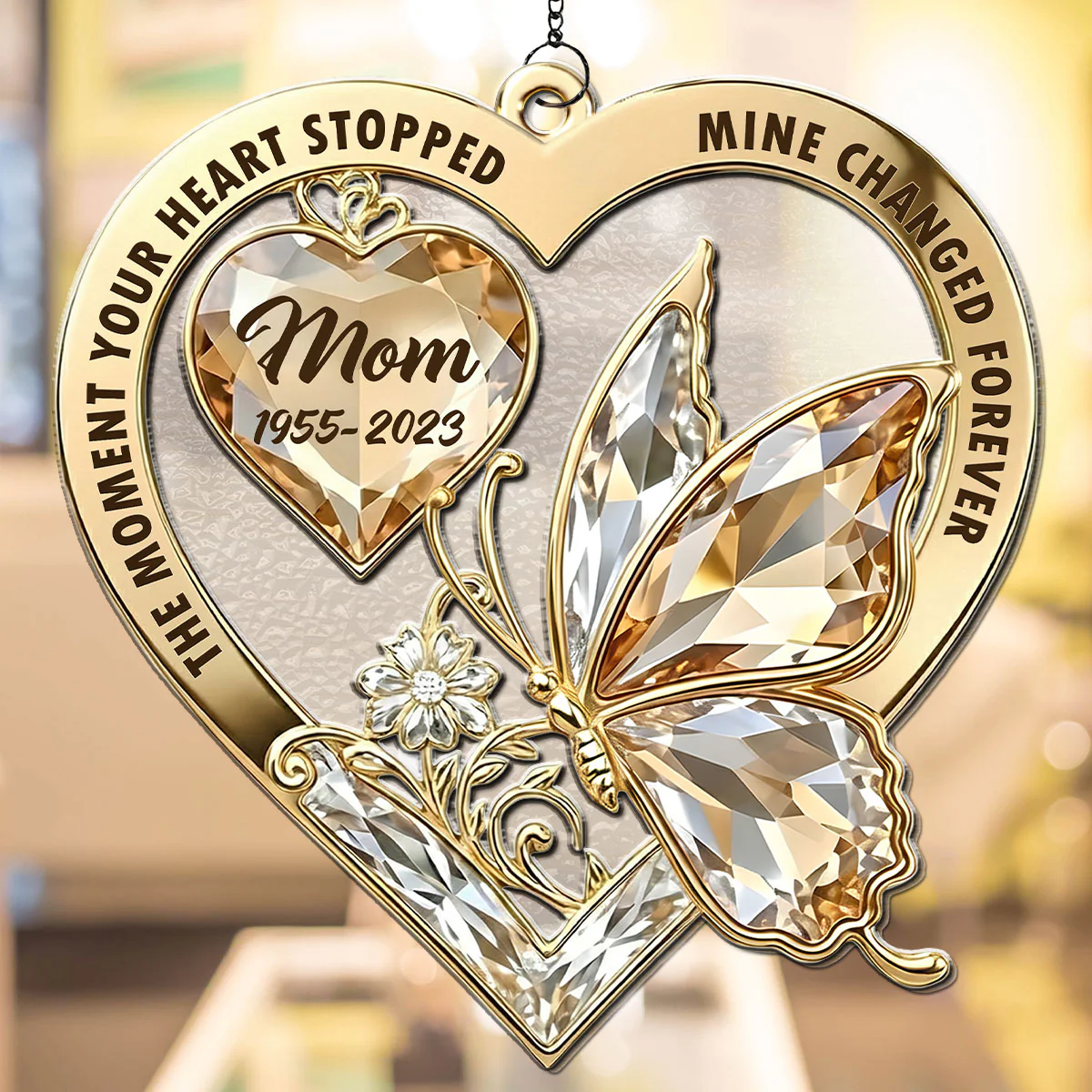 The Moment My Heart Changed Forever - Personalized Custom Suncatcher - Image 2