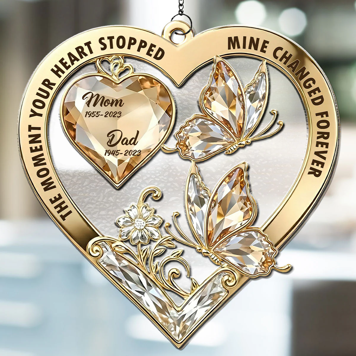 The Moment My Heart Changed Forever - Personalized Custom Suncatcher - Image 4