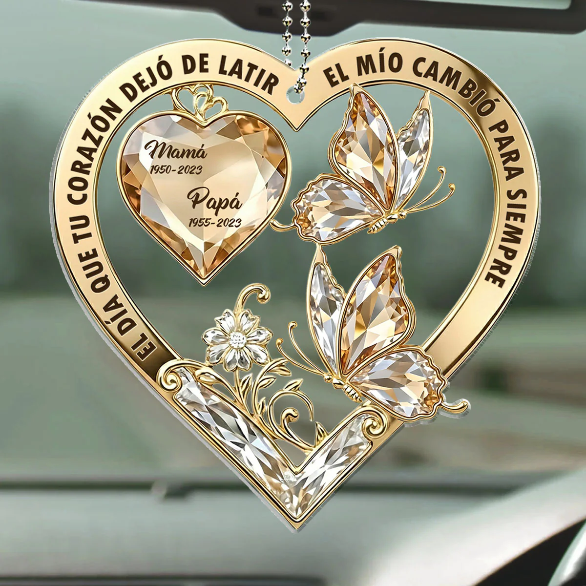 The Moment My Heart Changed Forever Spanish - Personalized Custom Car Ornament - Image 4