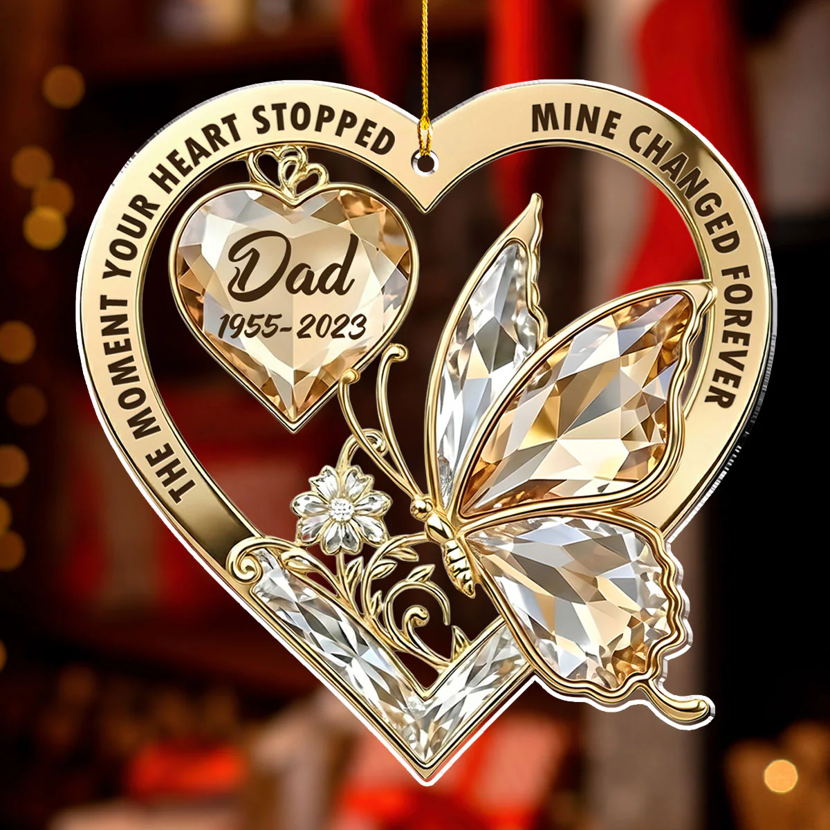 The Moment My Heart Changed Forever Version 2 - Personalized Custom Acrylic Ornament - Image 2