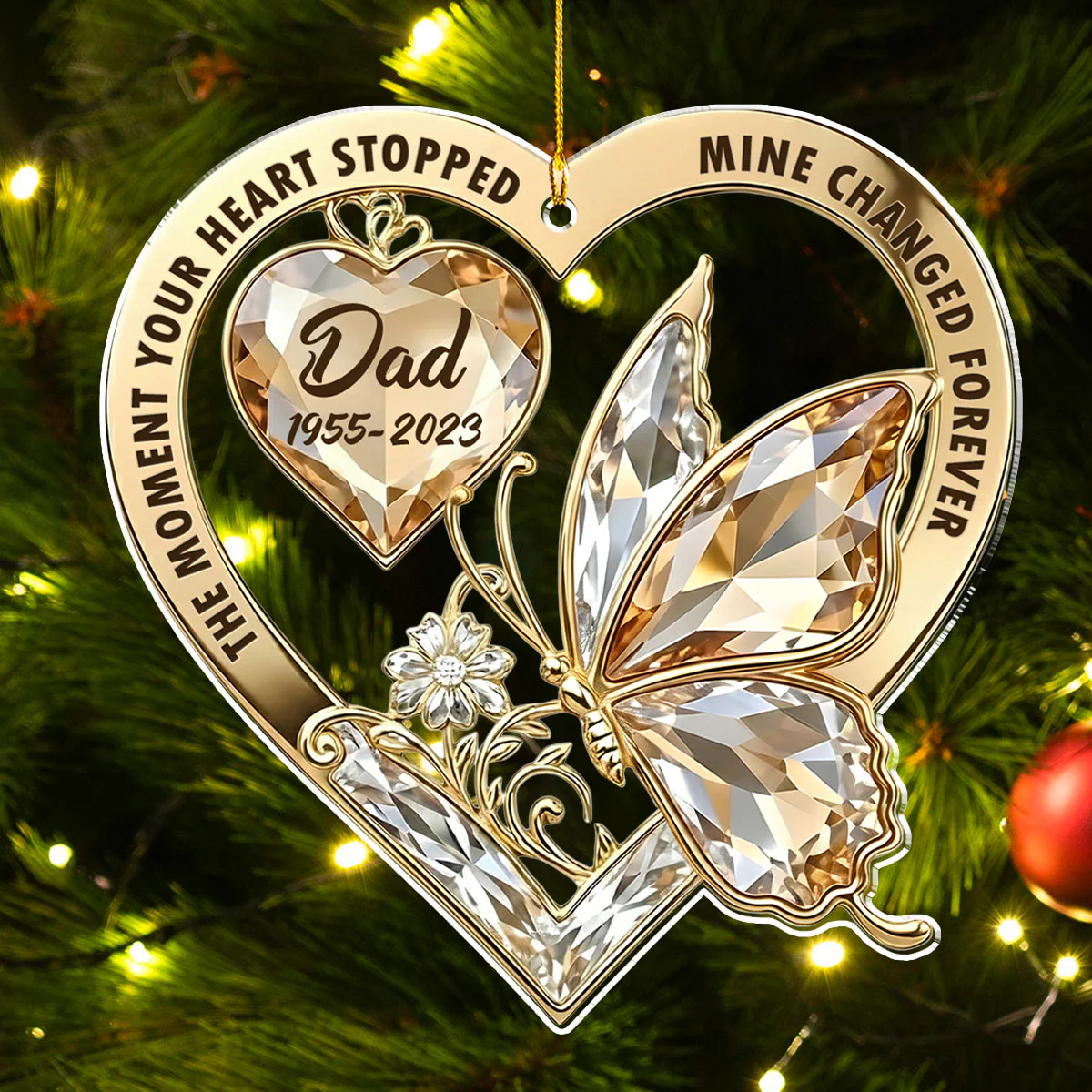 The Moment My Heart Changed Forever Version 2 - Personalized Custom Acrylic Ornament - Image 3