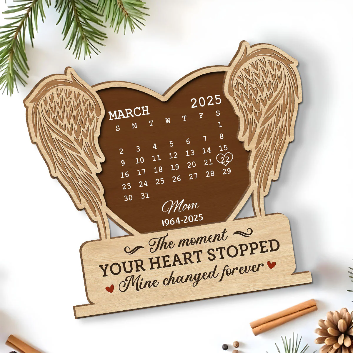The Moment - Personalized Custom 2-Layer Wood Plaque With Flat Base - Image 4