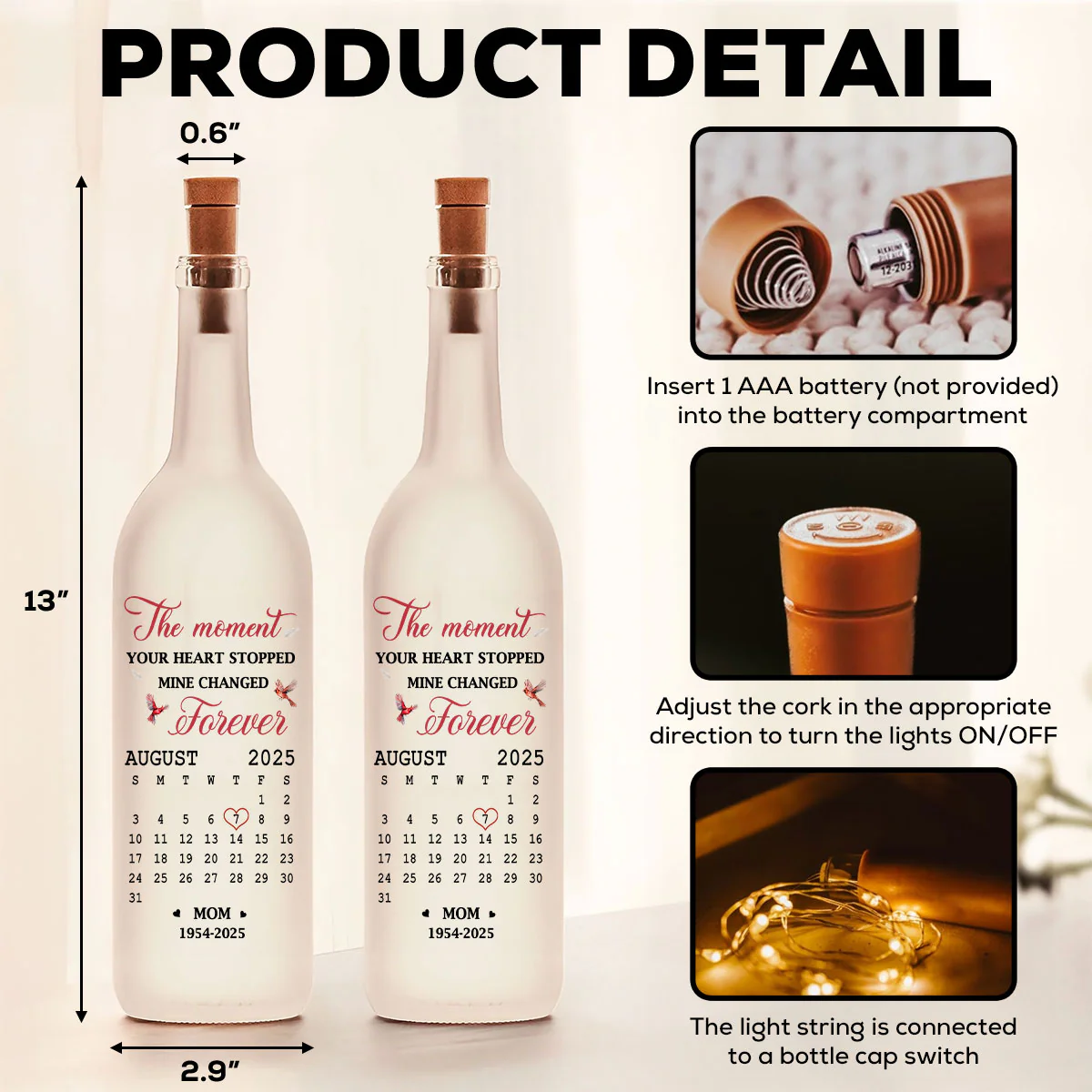 The Moment - Personalized Custom Bottle Lamp - Image 6