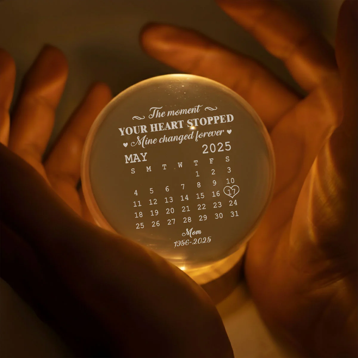 The Moment - Personalized Custom Crystal Globe Lamp - Image 4
