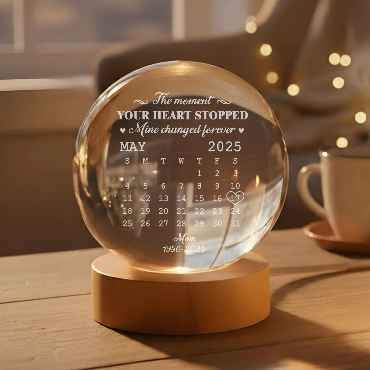 The Moment - Personalized Custom Crystal Globe Lamp - Image 6