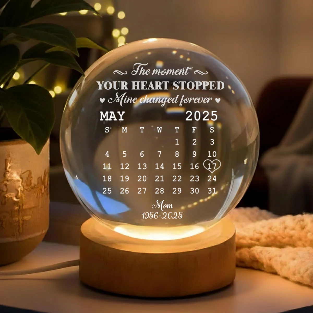 The Moment - Personalized Custom Crystal Globe Lamp - Image 8