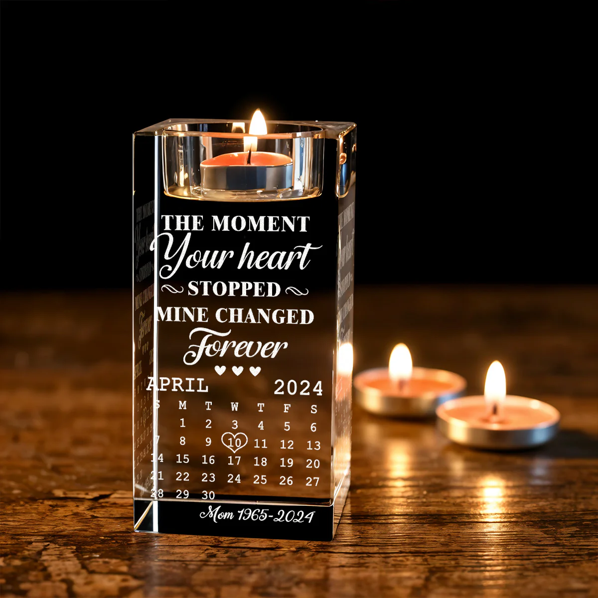 The Moment - Personalized Custom Engraved Crystal Candle Holder - Image 5