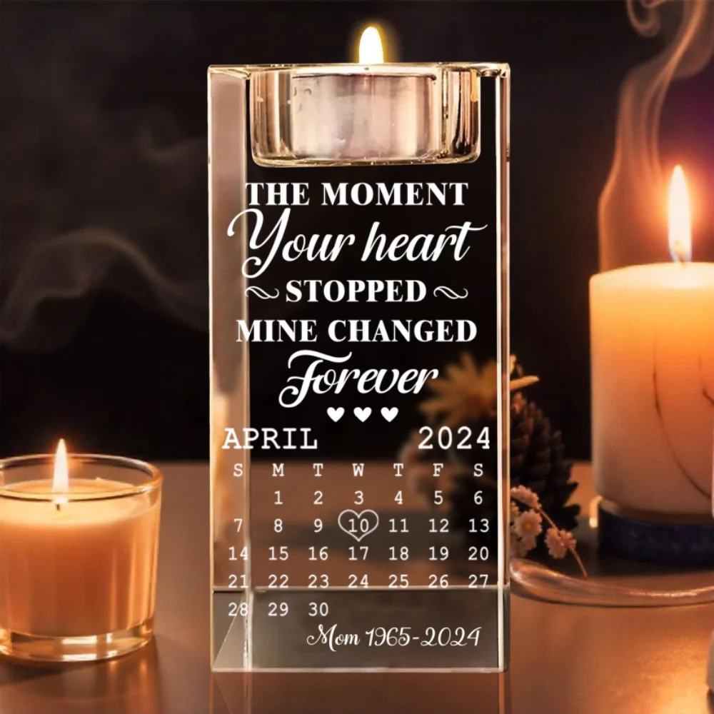 The Moment - Personalized Custom Engraved Crystal Candle Holder - Image 8