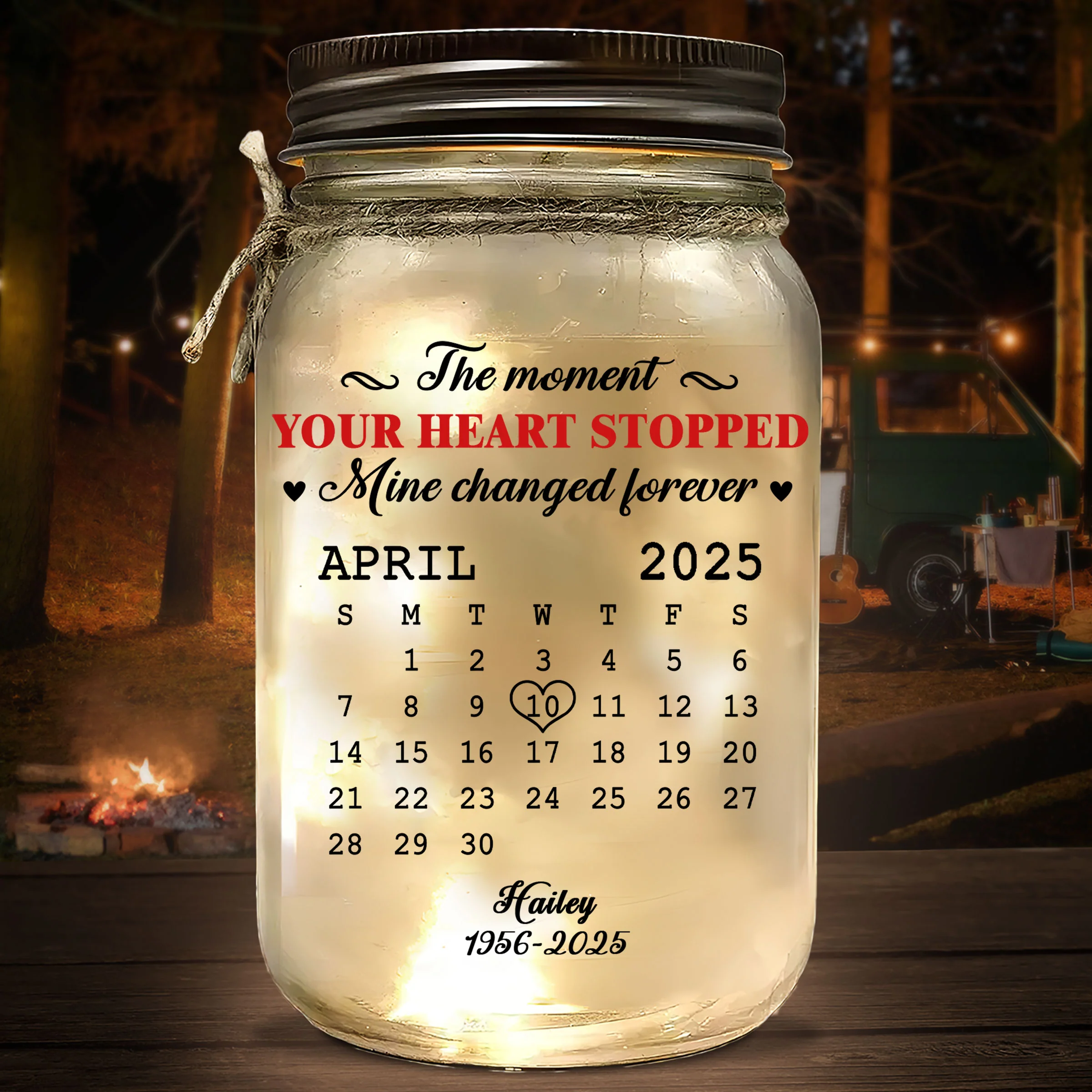 The Moment - Personalized Custom Mason Jar Light - Image 2