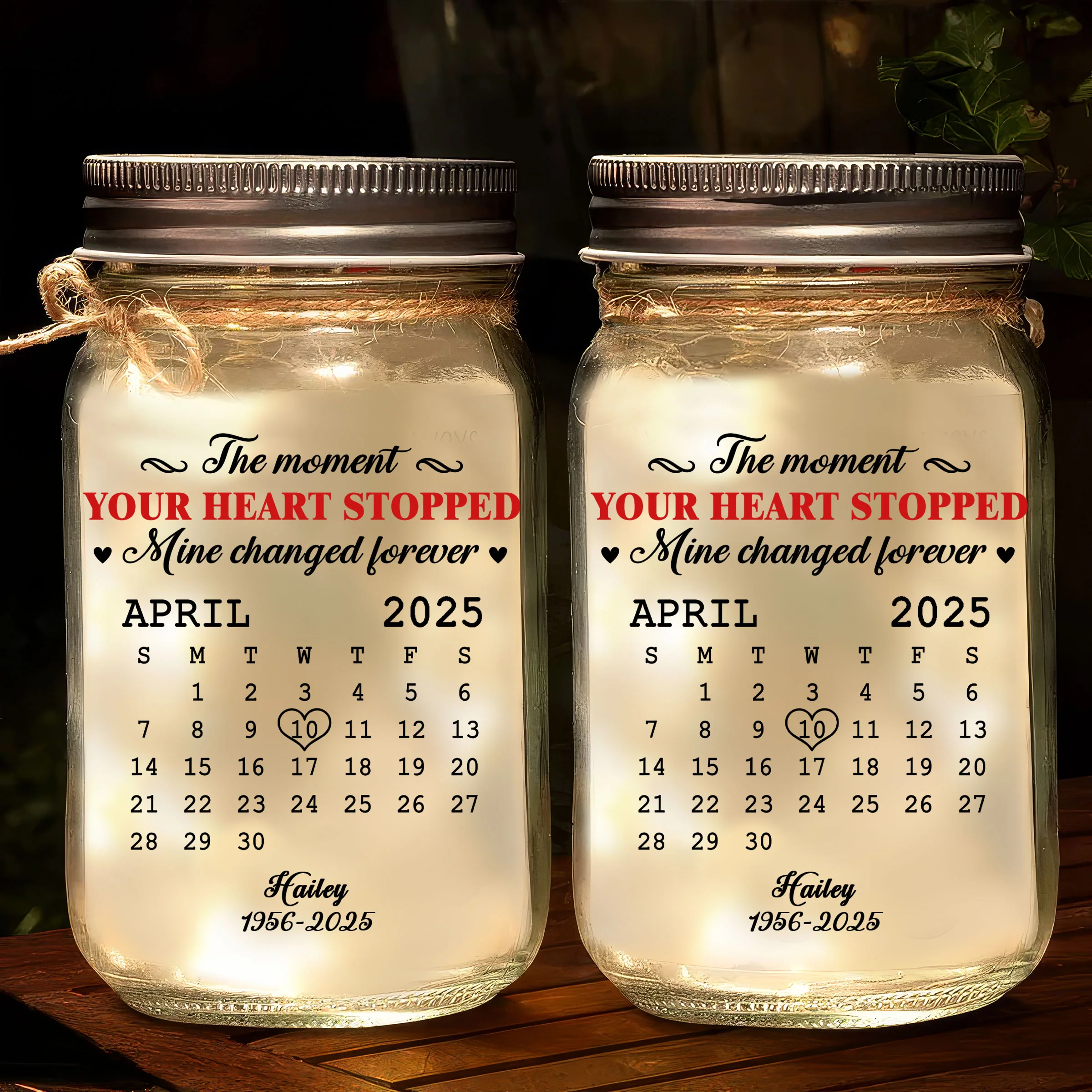 The Moment - Personalized Custom Mason Jar Light - Image 3