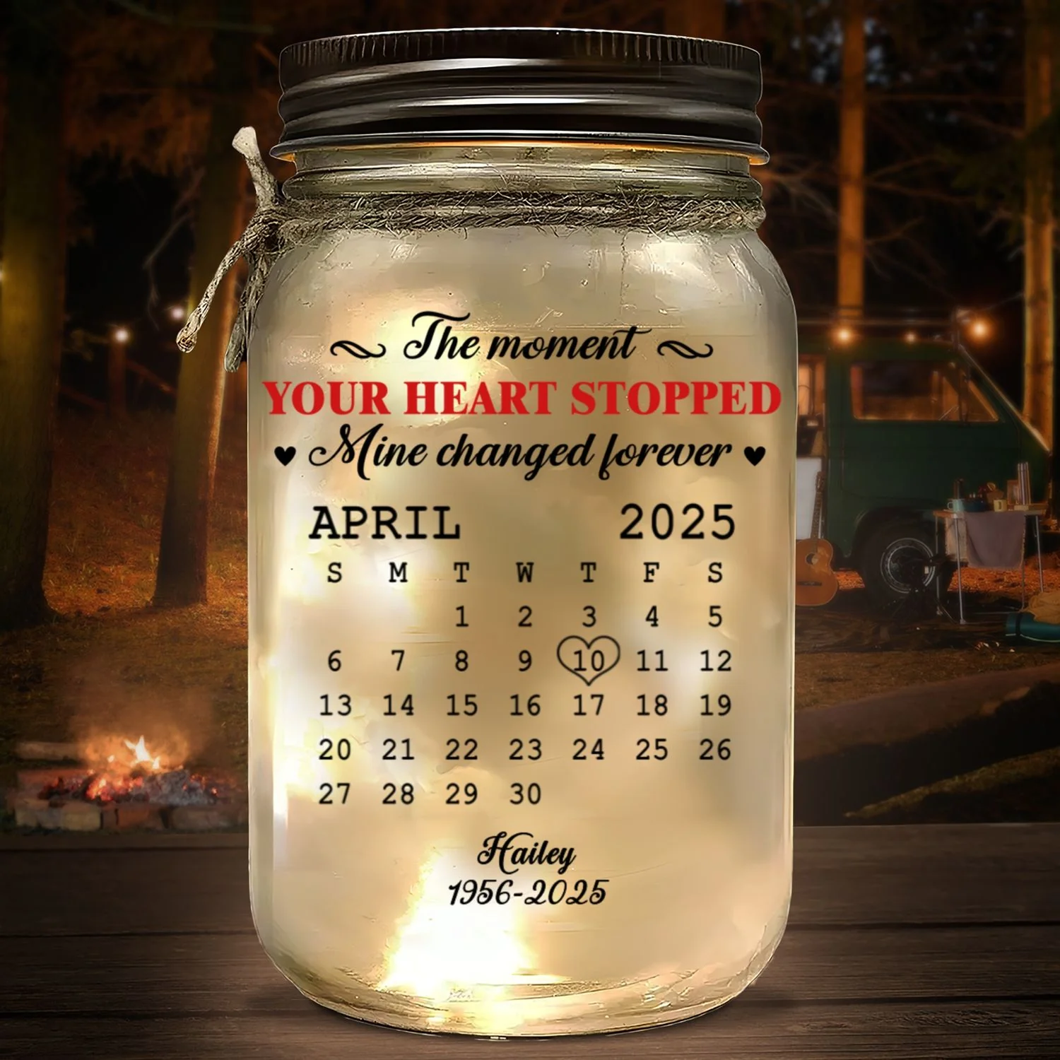 The Moment - Personalized Custom Mason Jar Light - Image 6