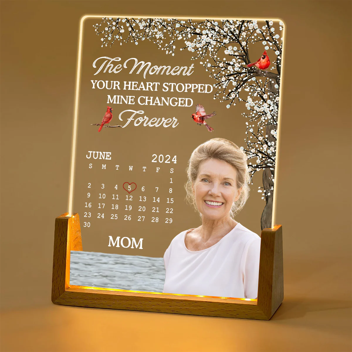 The Moment - Personalized Custom Plaque With Walnut Base