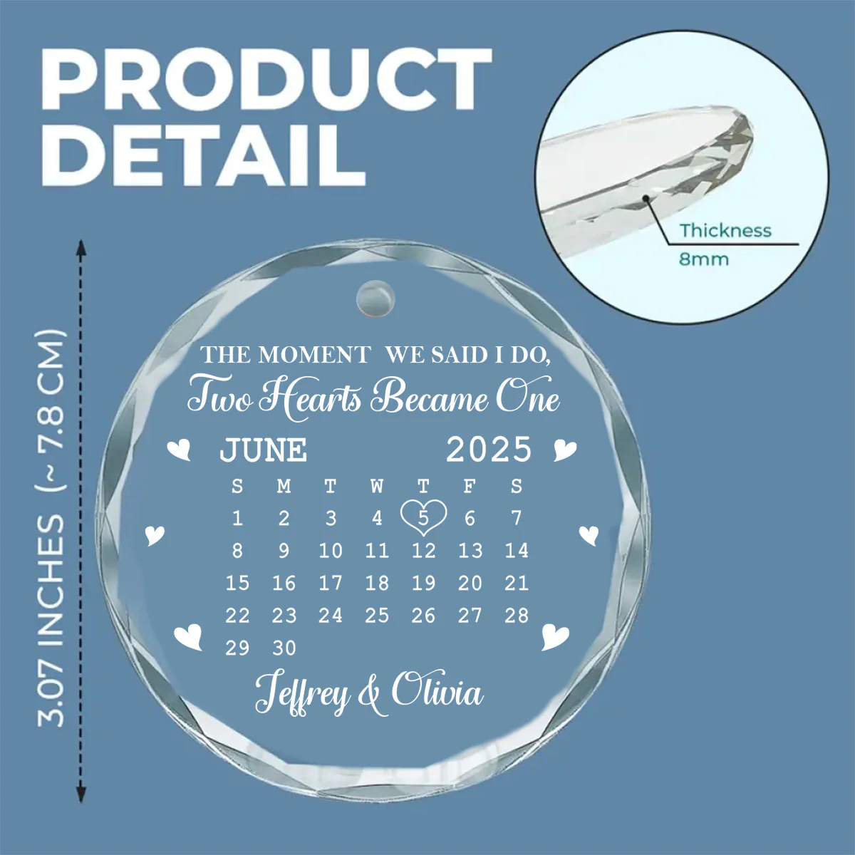 The Moment We Said I Do - Personalized Custom Glass Ornament - Image 5