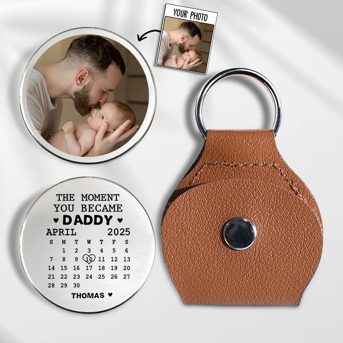 The Moment You Became Dad - Personalized Custom Pocket Hug