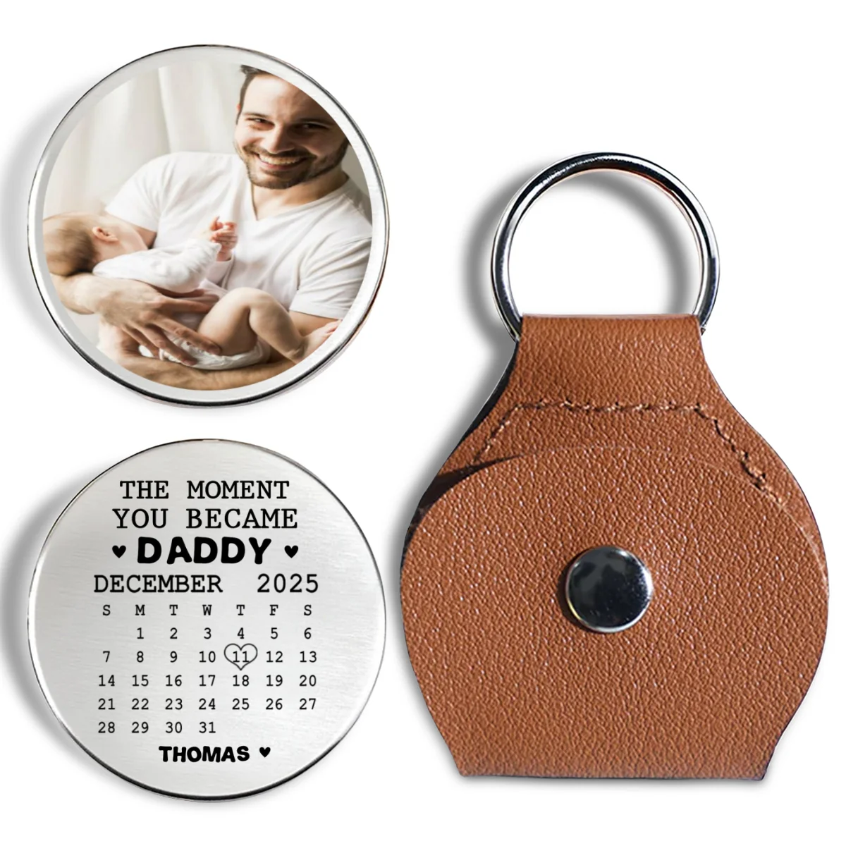 The Moment You Became Dad - Personalized Custom Pocket Hug - Image 6