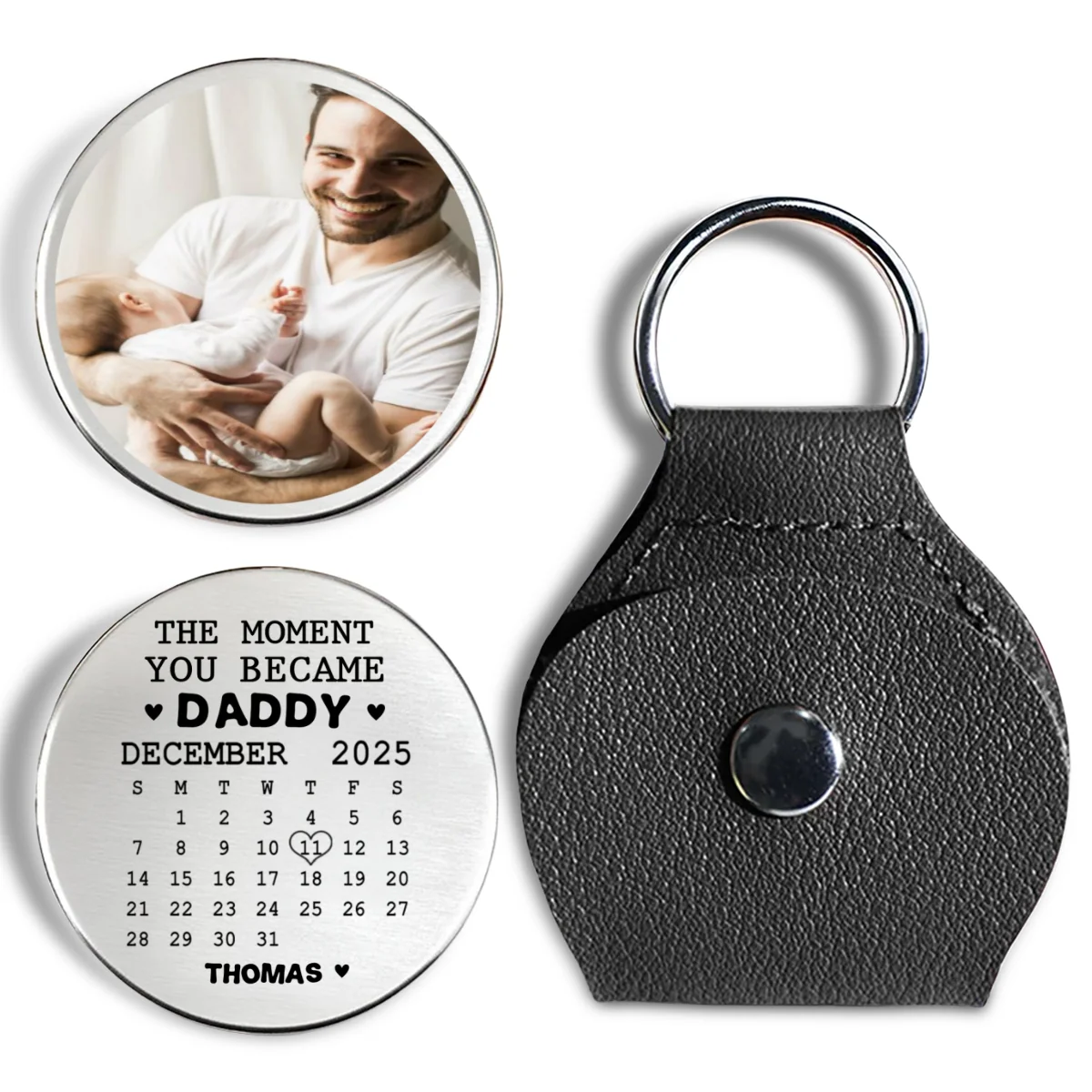 The Moment You Became Dad - Personalized Custom Pocket Hug - Image 7
