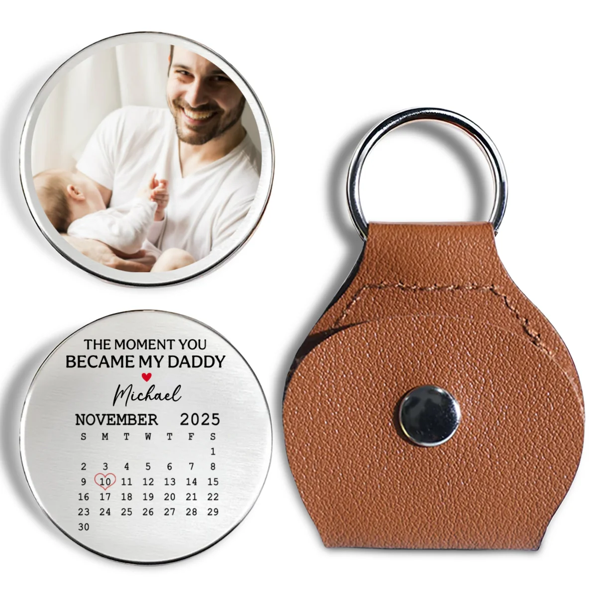 The Moment You Became My Daddy - Personalized Custom Pocket Hug - Image 6