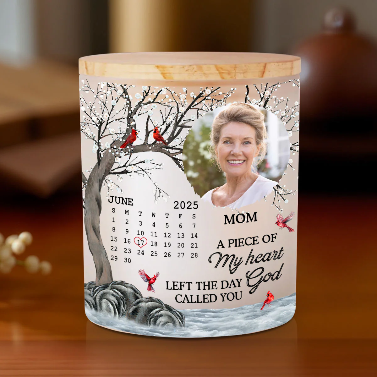 The Moment Your Heart Stopped Mine Changed Forever - Personalized Custom Glass Jar With LED Candle - Image 2