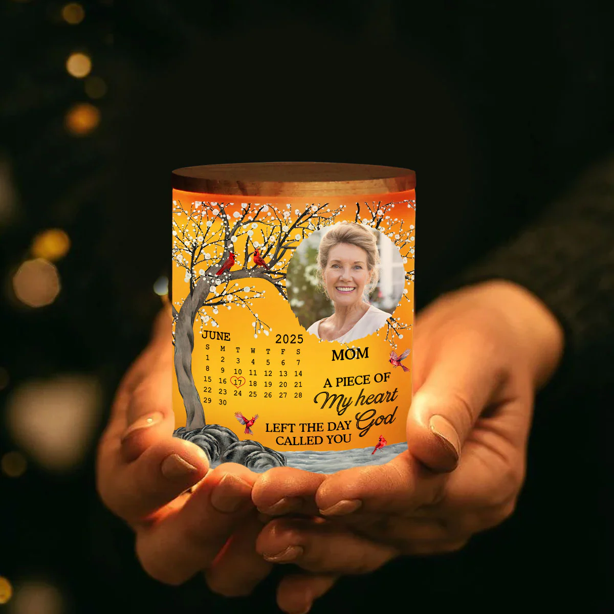 The Moment Your Heart Stopped Mine Changed Forever - Personalized Custom Glass Jar With LED Candle - Image 3