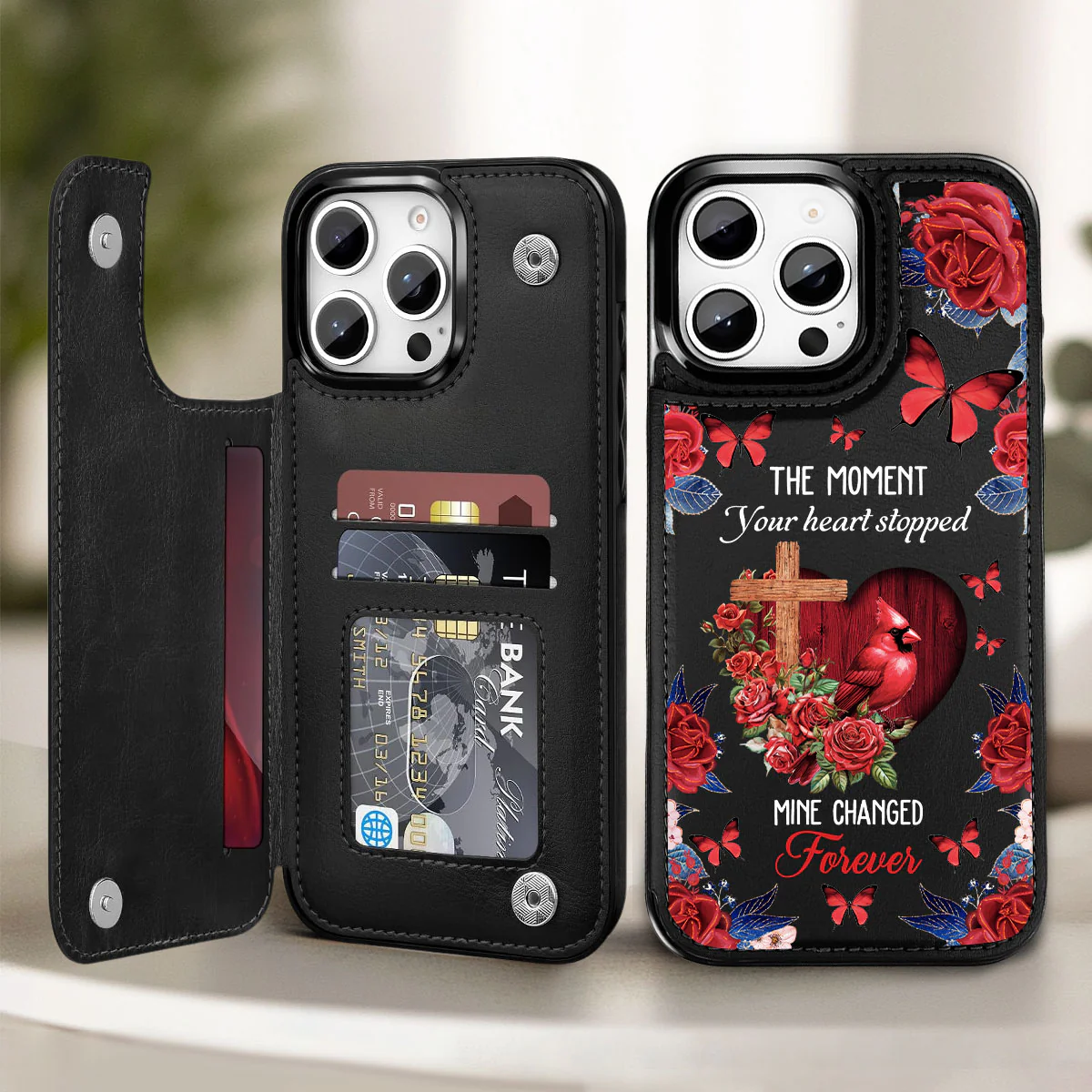 The Moment Your Heart Stopped - Personalized Custom Leather Phone Case - Image 2